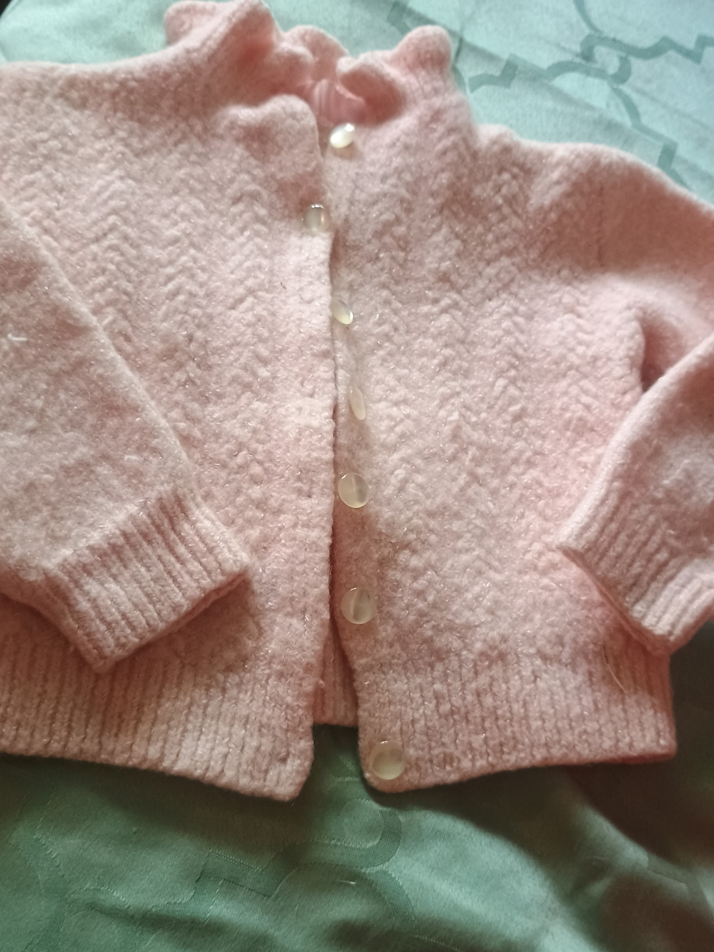 Soft Pink Women's Button-Front Sweater Cardigan.